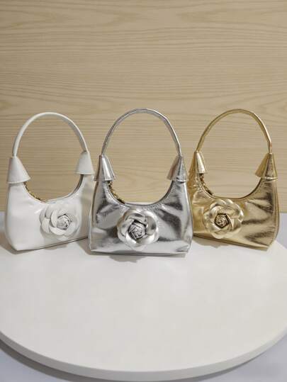 女孩碎花手提包，春秋新款时尚包包，小女孩时尚迷你包，公主钱包，儿童零钱包，可爱托特包，节日/生日礼物，糖果/口红包，个性化小包，零食包，饰品袋，时尚迷你包，金色、银色、白色T台包