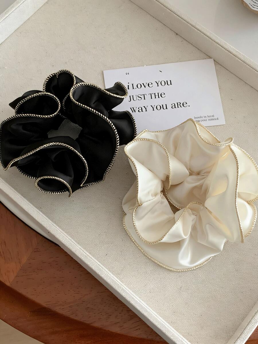 1pc Women's Satin Scrunchie, Elegant Hair Tie Accessory - Multicolor - View 1