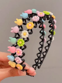 1个发圈造型工具，防滑可爱卡通发夹发饰 - 彩色 - 查看 3