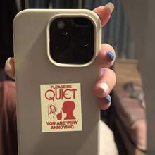 Miếng dán chữ mỉa mai phong cách retro "PLEASE BE QUIET", nhãn dán trang trí tâm trạng lạnh lùng và hoài nghi - nhãn dán vinyl chống nước, bề mặt mờ bền bỉ, nhãn dán tự dính cho cản xe, phù hợp cho ô tô, cửa sổ, laptop, xe tải, bình nước - thiết kế đa năng bền bỉ, nhãn dán ô tô - Một cỡ - Xem 6