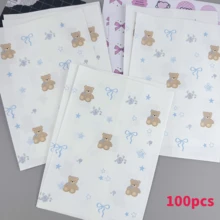 100pcs 4.7"X6.7" Gift Packaging Bags, Including Holiday Gift Wrapping Paper Bags, Premium Packaging Paper Bags, Accessory Small Gift Paper Bags, Teddy Bear & Bow Pattern Paper Bags, Party Gift Packaging Bags, And Creative DIY Decorative Gift Paper Bags, Suitable For Valentine's Day, Wedding, Birthday, Party Gift Bags And Gift Wrapping Paper Bags - Packaging Bags - View 9