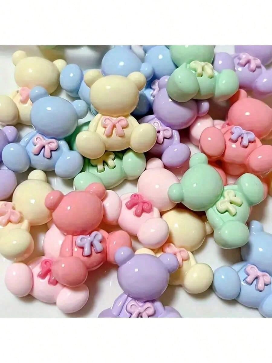 5/10/20 piezas Cuentas de oso con lazo vívido para manualidades de joyería DIY, collares, pulseras, aretes