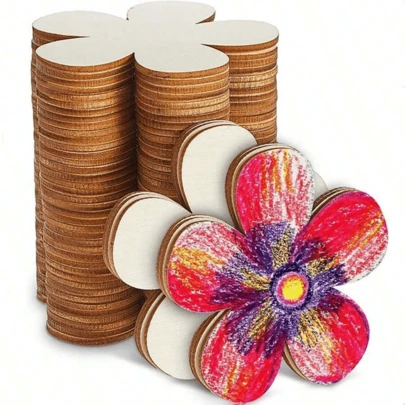 20 chiếc đĩa gỗ trang trí hoa DIY - Đĩa thủ công trống, thích hợp để trang trí cây thông Noel, đám cưới và sinh nhật - Vật liệu nghệ thuật vẽ tranh thủ công chất lượng cao