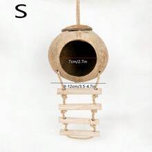 1pc Natural Coconut Shell Bird House, Breathable And Dry Pet Nest Made Of Material - View 13