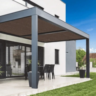 1pc UV-Resistant Coffee-Colored HDPE Sun Shade Canvas, Railing Safety Fence, Garden Fence, Gazebo Sun Shade, Privacy Screen, Outdoor Sun Shade Net, Windproof, Bird-Proof, Insect-Proof, Snow-Proof, Dust-Proof, Suitable For Summer Camping, Outdoor Swimming Pool And Temporary Garage