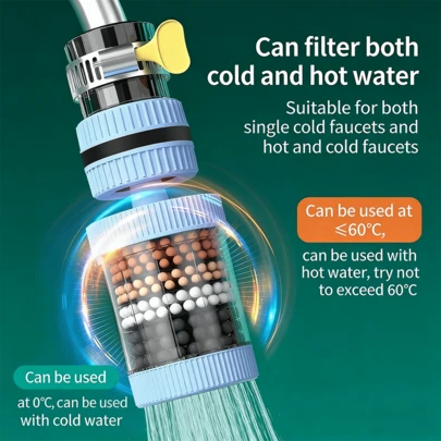 Six-Layer Faucet Extension Filter Universal Splash Guard Kitchen Water Purifier For Household Tap Water General Purification Shower Filter