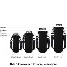 1个550-1500毫升运动水壶保温袋，带肩带和可调节水壶套，并绣有A-Z字母。 - 黑色 - 查看 2