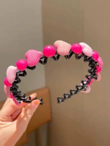 1件装多巴胺刘海定型发箍，防滑头饰，甜美发饰 - 彩色 - 查看 5