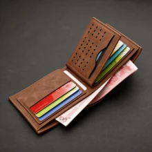 1 Piece Of Personalized Gift, Customised Short Wallet, Anniversary Gift, Boyfriend Gift, Birthday Gift, Gift For Father, PU Leather Customized Wallet - Multicolor - View 7
