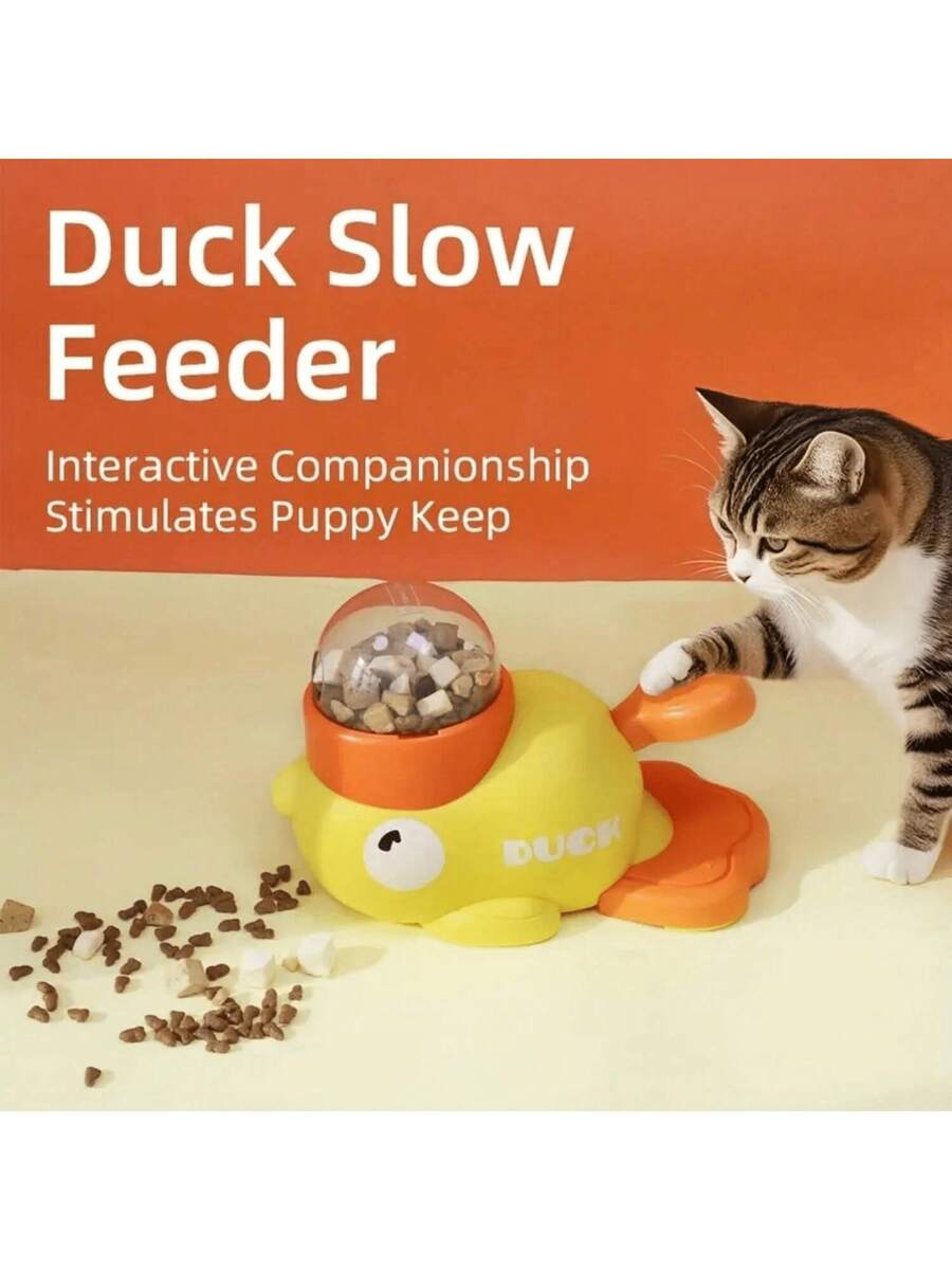 Cat Toys, Small Yellow Duck Launcher, Cat Slow Feeder, Pet Feeder, Small Yellow Duck Slow Feeder Toy - 100 - View 1
