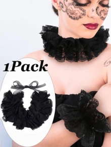 Yanxyad Bộ 1/3 áo cổ ren xếp ly và tay áo có thể tháo rời, trang phục chú hề, quà tặng trang sức cho nữ, nam và đám cưới, tiệc cosplay. - phong cách ren - Xem 7