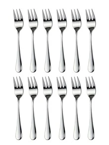 2/6/12/24pcs Stainless Steel Dessert Forks Fruit Forks Suitable For Afternoon Tea Fruit Shop Holiday Gift - Multicolor - View 9