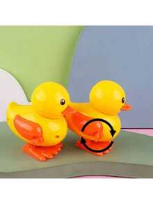 3pcs Cartoon Cute Wind-Up Small Yellow Duck Jumping & Running Stress Relief Toy - Yellow - View 3