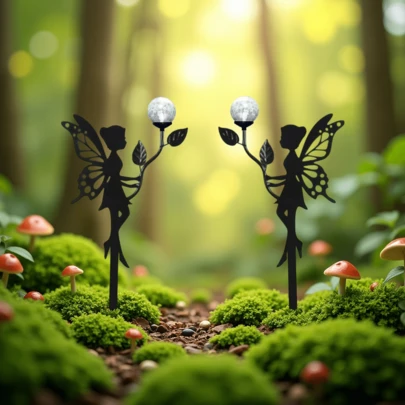 亚克力扁平户外花园装饰 - 仙女剪影地插，庭院艺术草坪标记