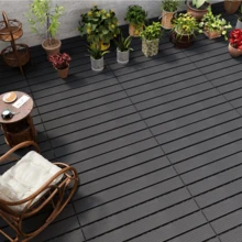 Striped Interlocking Plastic Floor Tiles - Tool-Free And Easy To Install; Waterproof And Weather-Resistant; Ideal For Outdoor Spaces. - Gray - View 3