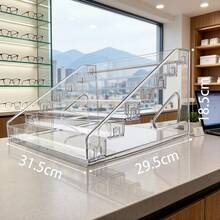 1pc 3-7 Tier Multi-Function Eyeglass Display Rack, Fashion Glasses Storage Box, Transparent Eyeglass Holder, Fashion Glasses Display Stand, Eyeglass Display Rack, Fashion Glasses Storage Box, Pink Eyeglass Holder, Transparent Blue Light Blocking Eyeglass Display Stand, Men's Fashion Glasses Display Prop - Clear - View 9