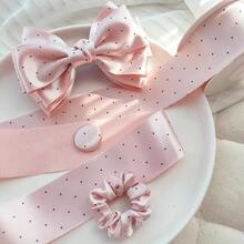 Shiny Polka Dot Ribbon, DIY Hair Accessories Bow Satin Ribbon, Flower Gift Packaging Decorative Fabric Tape - Ideas Series - View 4