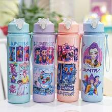 Cốc nhựa đựng nước di động có ống hút và nắp bật in hình nhóm nhạc nữ K-POP Witch Hunting. - 700ml - Xem 10