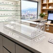 1pc 3-7 Tier Multi-Function Eyeglass Display Rack, Fashion Glasses Storage Box, Transparent Eyeglass Holder, Fashion Glasses Display Stand, Eyeglass Display Rack, Fashion Glasses Storage Box, Pink Eyeglass Holder, Transparent Blue Light Blocking Eyeglass Display Stand, Men's Fashion Glasses Display Prop - Clear - View 7