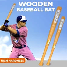 Crystals Wooden Baseball Bat Training Practice Softball Bat Solid Wood Sports Bat 29 Or 33 Inches - Brown 74CM - View 5
