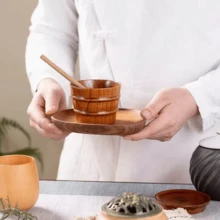 1个枣木肚形茶杯，日式创意木杯，耐热木制茶杯，北欧风格木杯，茶具批发 - 彩色 - 查看 2