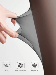 1双女士性感渔网连体袜，适合圣诞节、新年、情人节穿着 - 黑色 - 查看 3