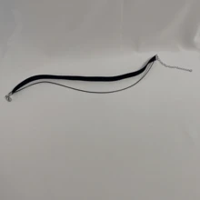 1件时尚简约百搭优雅黑色天鹅绒双层颈链，适合日常佩戴 - 黑色 - 查看 4