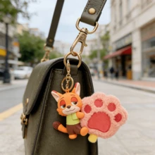 Miniso Disney Zootopia Love Hugging Series Pendant Judy And Nick Paw-shaped Popsicle Radish Plush Keychain Cute Rabbit And Fox Plush Backpack Charm Pendant Toy Gift - 彩色 - 查看 11