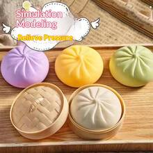 Creative Realistic Bun Squeeze Toy, Stress Relief Slow Rebound, Parent-Child Interaction, Stress Relief Tool - Multicolor - View 1