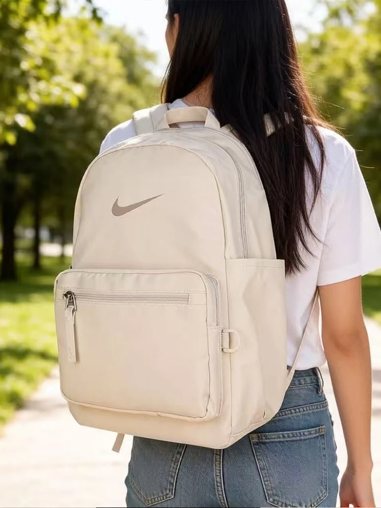 NIKE 耐吉男女運動休閒雙肩包 - 杏色 - 查看 1