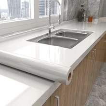 1PC Thickened Faux Marble Oil-Proof Sticker, Self-Adhesive Vinyl Wrap For Kitchen Countertops, Walls And Cabinets. Waterproof, Heat-Resistant And Anti-Fouling, Easy To Clean And Install Without Residue. Durable Protective Film, Ideal For Home Renovation, Rental Upgrades And Space Beautification. - Stiker dinding berperekat untuk dapur - View 8
