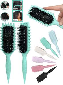 2026 Flash Boar Bristle Curling Hair Brush, Suitable For Curly Hair, Create Exclusive Curly Hairstyles For Women, Comb, Back Comb, Styling Brush, Curling Brush, Edge Brush, Hair Brush, Hair Styling, Brush Set, Hair Brushing, Curling Brush, Detangling Brush, Women's Exclusive Brush, Hair, Travel, Hairdressing Products, Hairdressing Tools, Hairdressing Supplies, Hairstylist, Hairstylist Accessories, Hairdressing Salon, Hairdressing Equipment - 粉色 - 查看 1