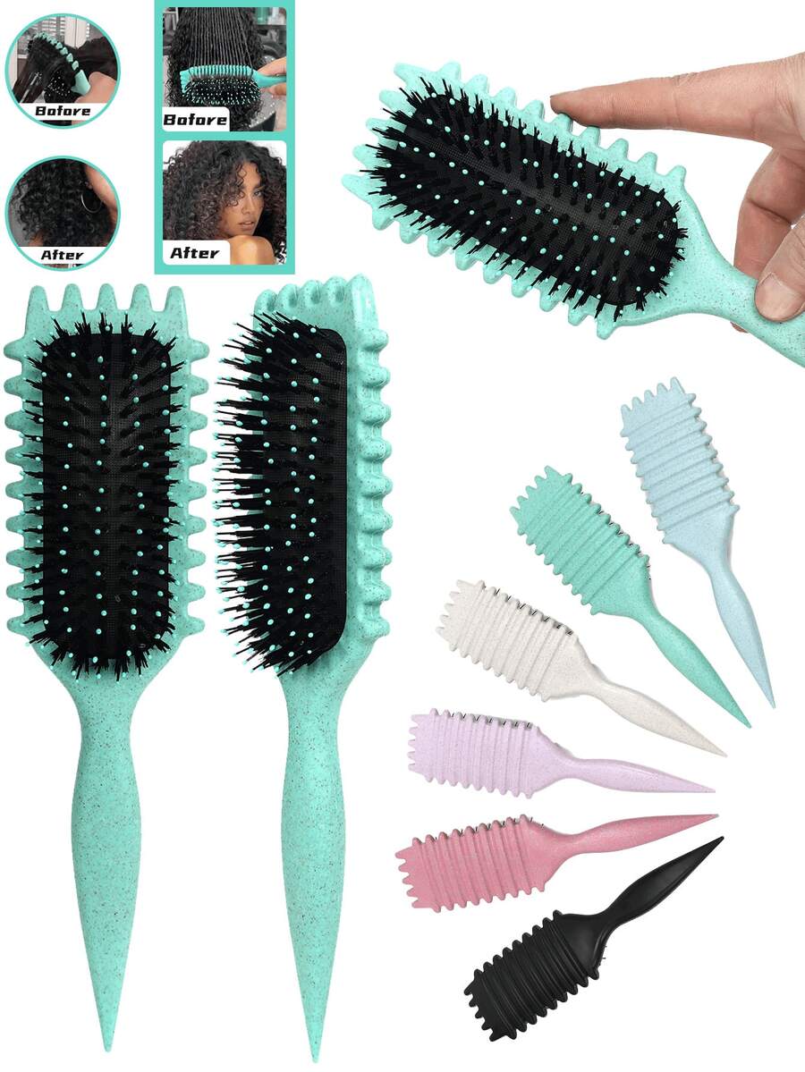 2026 Flash Boar Bristle Curling Hair Brush, Suitable For Curly Hair, Create Exclusive Curly Hairstyles For Women, Comb, Back Comb, Styling Brush, Curling Brush, Edge Brush, Hair Brush, Hair Styling, Brush Set, Hair Brushing, Curling Brush, Detangling Brush, Women's Exclusive Brush, Hair, Travel, Hairdressing Products, Hairdressing Tools, Hairdressing Supplies, Hairstylist, Hairstylist Accessories, Hairdressing Salon, Hairdressing Equipment - 粉色 - 查看 1