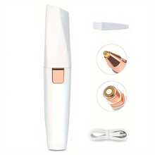 2-In-1 Electric Eyebrow Trimmer And Nose Hair Trimmer - USB Rechargeable Women's Beauty Set, Mini Portable Facial And Nose Hair Remover, Precision Painless Hair Removal Tool, Ideal Travel Beauty Gift - White - View 13