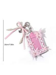 Túi đựng thiệp trang trí hình bướm ngọt ngào, thiết kế độc đáo với nơ ngọc trai, phụ kiện thời trang, nhẹ nhàng và tinh tế dùng hàng ngày, phù hợp cho đi mua sắm, hẹn hò, đi làm và phối cùng túi xách công sở, v.v. - Hồng - Xem 4