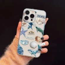 2pcs/Set Summer Turtle & Seashell Anti-Drop Phone Case Compatible With Apple 16/ 16 Pro Max/ 15, 14, XR/7/8/17 Pro Max/15 Pro Max/13/14, New 11 Soft Protective Cover, P12, XS/13 Pro Max Mini - Multicolor - View 4