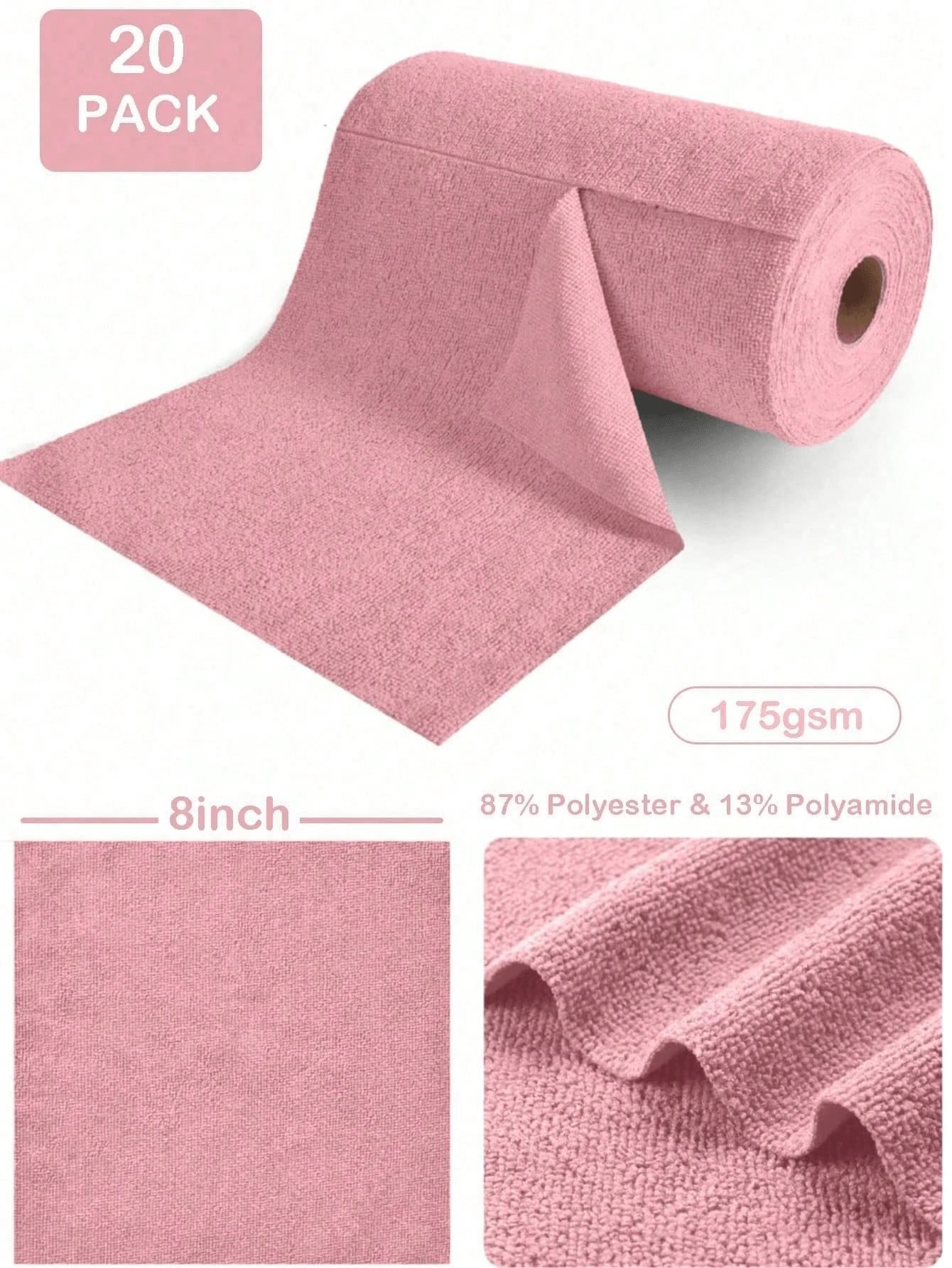 20pcs Reusable Super Absorbent Microfiber Cleaning Cloths - 7.9x7.9 Inches (20x20cm), Kitchen Supplies, Perforated, Super Absorbent, Scratch-Resistant, Machine Washable, Multi-Purpose Cleaning Towels For Home, Kitchen, Dining, Car Detailing