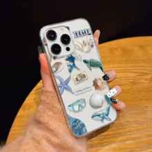 2pcs/Set Summer Turtle & Seashell Anti-Drop Phone Case Compatible With Apple 16/ 16 Pro Max/ 15, 14, XR/7/8/17 Pro Max/15 Pro Max/13/14, New 11 Soft Protective Cover, P12, XS/13 Pro Max Mini - Multicolor - View 6