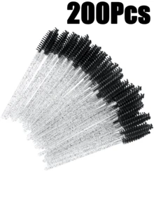 300/200/100支装一次性睫毛膏刷，水晶眉刷（适用于睫毛嫁接），黑色睫毛刷（带收纳盒），眉刷，眼影刷，螺旋刷，赠品 - 黑色 - 查看 8