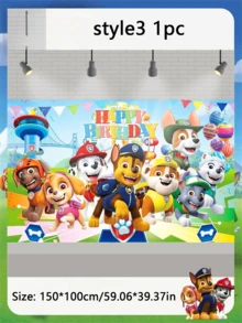 Paw Patrol 1 tấm phông nền sinh nhật hình chó, đồ trang trí tiệc lễ hội, đạo cụ dàn dựng bối cảnh, biểu ngữ sinh nhật hình chó hoạt hình, trang trí tiệc hoàn hảo, quà tặng bất ngờ, đồ trang trí tiệc lễ hội dành cho người hâm mộ, quà tặng lễ hội tốt nhất cho bạn bè, trang trí không khí tiệc tùng, trang trí tiệc hoàn hảo. - Nhiều màu - Xem 9
