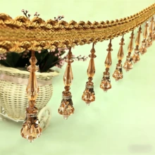 Hiasan Tirai Rumbai Renda Tenun Liontin Manik Kristal 100cm, Dekorasi Rumbai untuk Taplak Meja, Aksesori Tepi - A - View 7
