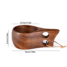 1 chiếc cốc sữa bằng gỗ óc chó, bát salad bằng gỗ hồng mộc, cốc gỗ có tay cầm độc đáo, cốc cà phê - màu nâu - Xem 14