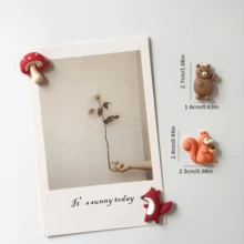 8pcs Cute Forest Animal Refrigerator Magnets, Cartoon Squirrel Rabbit Bear Resin Fridge Magnets, Kawaii Home Kitchen Refrigerator And Whiteboard Decor - Multicolor - View 4