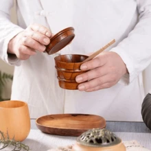 1个枣木肚形茶杯，日式创意木杯，耐热木制茶杯，北欧风格木杯，茶具批发 - 彩色 - 查看 7