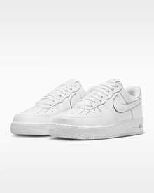 Nike Air Force 1 '07 LV8 White Metallic Silver Casual Shoes Men's IQ5228-100 - 銀白色 - 查看 3
