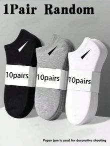 Unisex Sports Low-Cut Invisible Socks, White Black Gray Solid Color Minimalist Style, Comfortable And Breathable, Versatile For Daily Casual Wear. Multiple Quantities Available: 2/10/18/20/30/40/60/80/90 Pairs, Note: 2 Pieces = 1 Pair. - Multicolor - View 6
