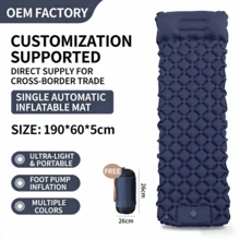 Inflatable Camping Mat, Ultra-Lightweight Portable Air Mattress, Foldable Sleeping Pad, Moisture-Proof Picnic Mat, Christmas Overnight Guest Air Bed, Car Inflatable Mattress - Multicolor - View 6