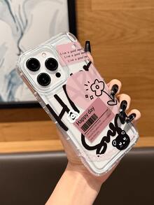 1个全新创意涂鸦熊图案透明手机壳，兼容苹果17 Pro Max/17 Pro/Air/16 Pro Max/16 Pro/16/16 Plus/15 Pro Max/15 Pro/15/15 Plus/14 Pro Max/14 Pro/14/13 Pro Max/13/13 Pro/12 Pro Max/12/12 Pro/11/11 Pro Max/11/11 Pro/Xs Max/Xr/X/Xs/7/8/7 Plus/8 Plus - 無色 - 查看 3