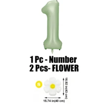 MECRLA 1pc 32"/40" Star Space Olive Green Number Balloons (Latex Balloons Need To Be Purchased Separately) Back To School Valentine Day - Olive Green - View 25