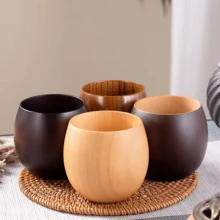 1个枣木肚形茶杯，日式创意木杯，耐热木制茶杯，北欧风格木杯，茶具批发 - 彩色 - 查看 6